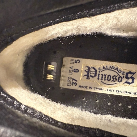 Calidad Pinosos Womans Black Comfort Walking Shoe Orthopedic Fastener Spain 6 WW - Picture 10 of 11